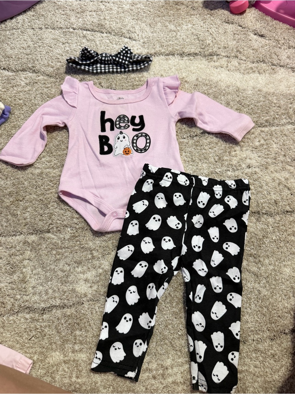 Baby Essentials Hey Boo Baby Girl Outfit 6M